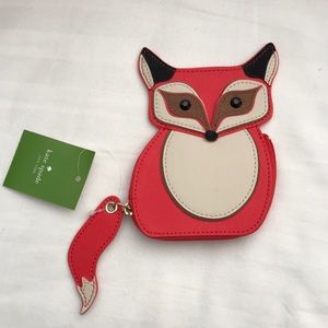 ♠️ Kate Spade red fox coin purse NWT 🦊